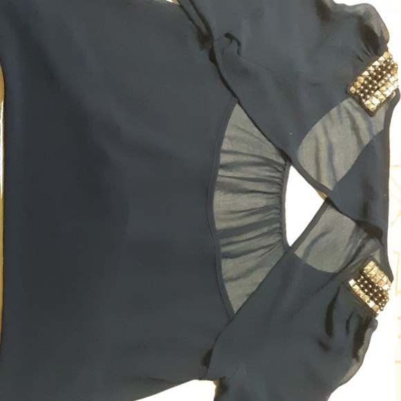 Charlotte Russe sheer long sleeved blouse - Picture 3 of 5